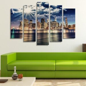 New York City - Nature 5 Panel Canvas Art Wall Decor