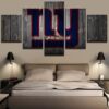 New York Giants Football Barnwood Sport - 5 Panel Canvas Art Wall Decor