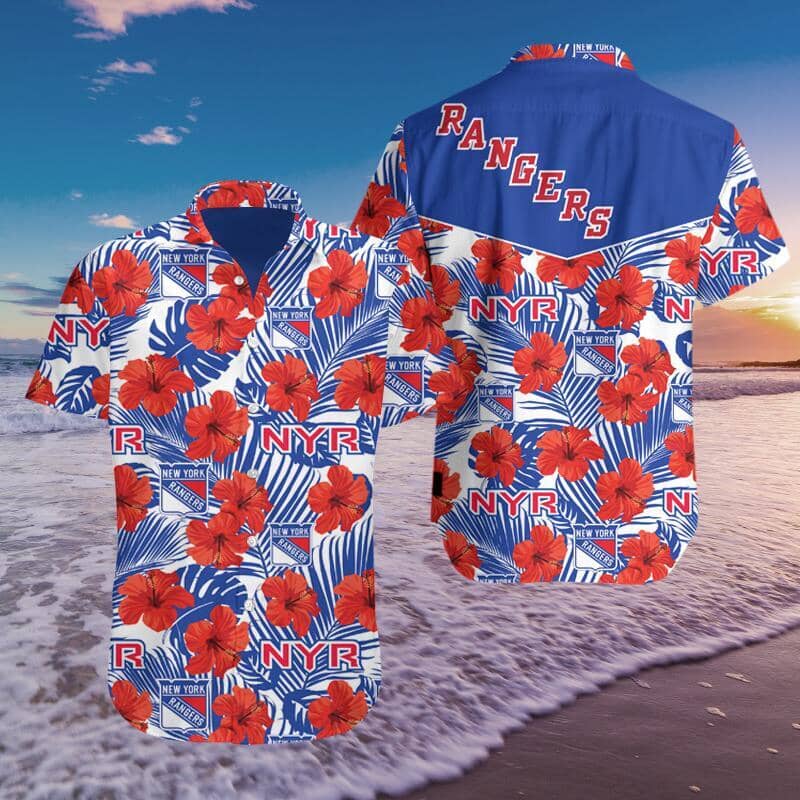New York Hockey Hawaiian Shirt Summer Button Up New York Hockey Hawaiian Shirt Summer Button Up