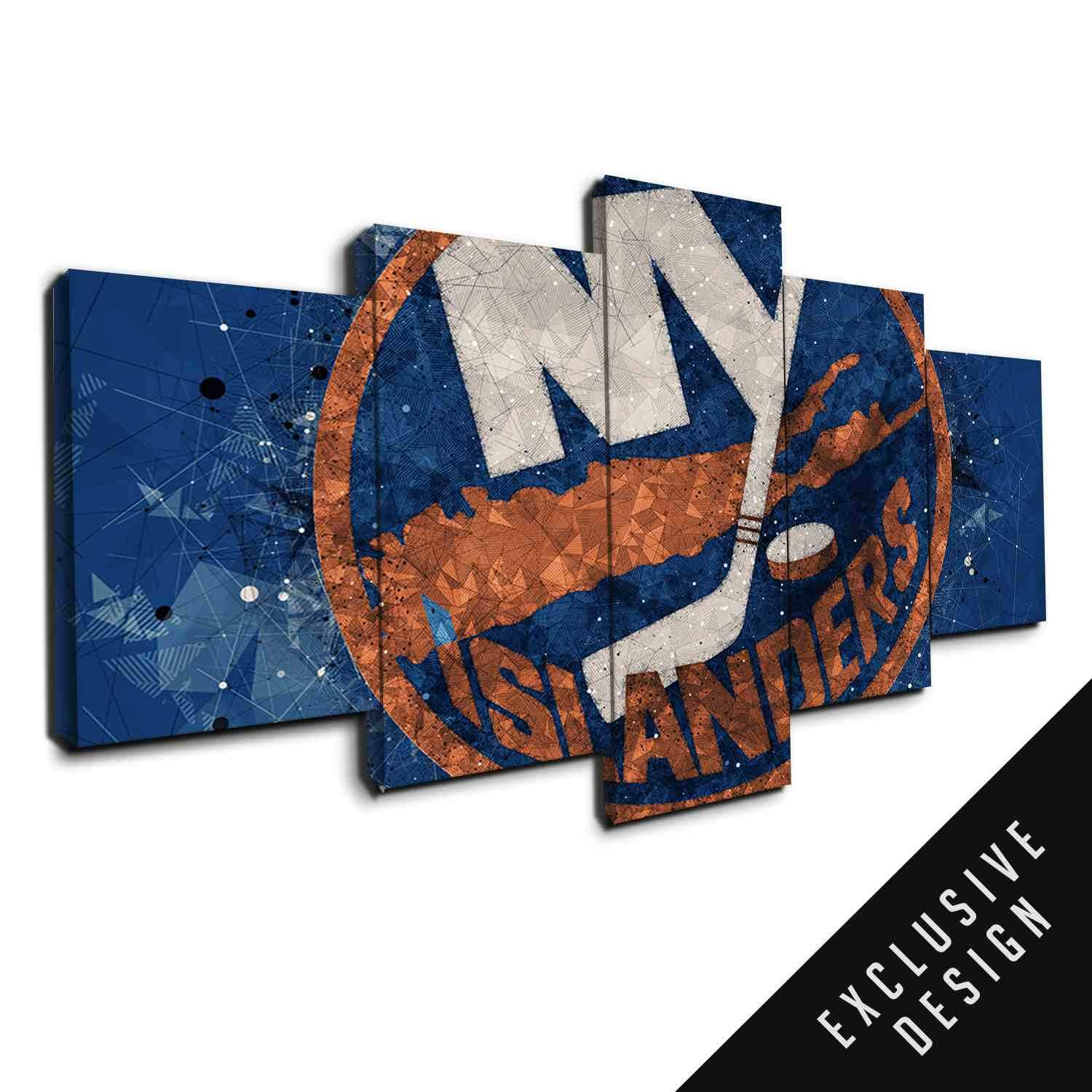 New York Islanders Nhl Team - Sport 5 Panel Canvas Art Wall Decor New York Islanders Nhl Team - Sport 5 Panel Canvas Art Wall Decor