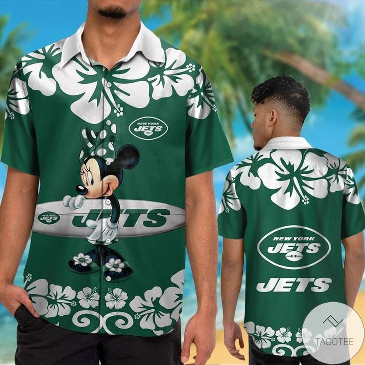 New York Jets & Minnie Mouse Hawaiian Shirt New York Jets & Minnie Mouse Hawaiian Shirt