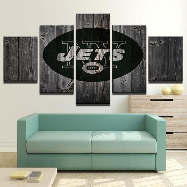 New York Jets Sports - Sport 5 Panel Canvas Art Wall Decor New York Jets Sports - Sport 5 Panel Canvas Art Wall Decor