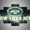 New York Jets Team - Sport 5 Panel Canvas Art Wall Decor