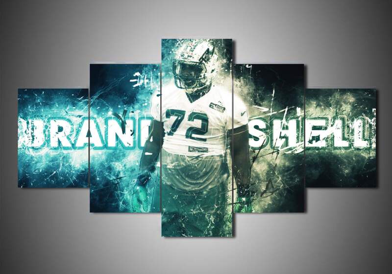 New York Jets - Brandon Shell - Sport 5 Panel Canvas Art Wall Decor New York Jets - Brandon Shell - Sport 5 Panel Canvas Art Wall Decor