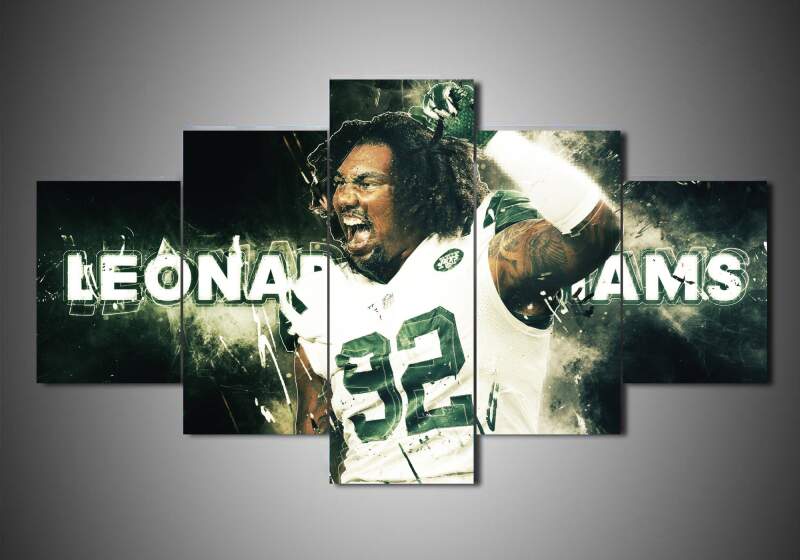 New York Jets - Leonard Williams - Sport 5 Panel Canvas Art Wall Decor New York Jets - Leonard Williams - Sport 5 Panel Canvas Art Wall Decor