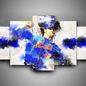 New York Mets 3 - Sport 5 Panel Canvas Art Wall Decor