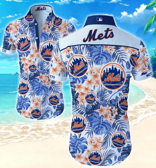 New York Mets Hawaiian Shirt Summer Button Up New York Mets Hawaiian Shirt Summer Button Up