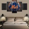 New York Mets Sports Team - Sport 5 Panel Canvas Art Wall Decor