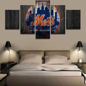 New York Mets Sports Team - Sport 5 Panel Canvas Art Wall Decor