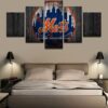 New York Mets Wood - Sport 5 Panel Canvas Art Wall Decor