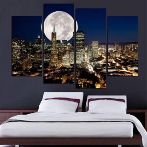 New York Skyline 1 - Nature 5 Panel Canvas Art Wall Decor