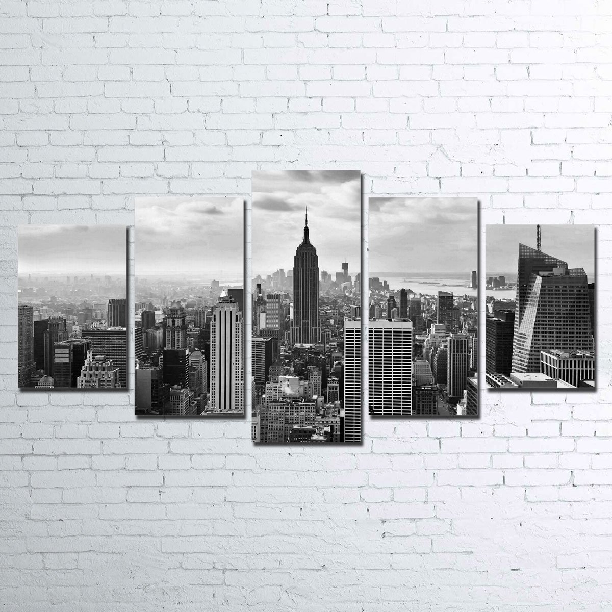 New York Skyline 2 - Nature 5 Panel Canvas Art Wall Decor New York Skyline 2 - Nature 5 Panel Canvas Art Wall Decor