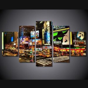 New York Times Square - Nature 5 Panel Canvas Art Wall Decor