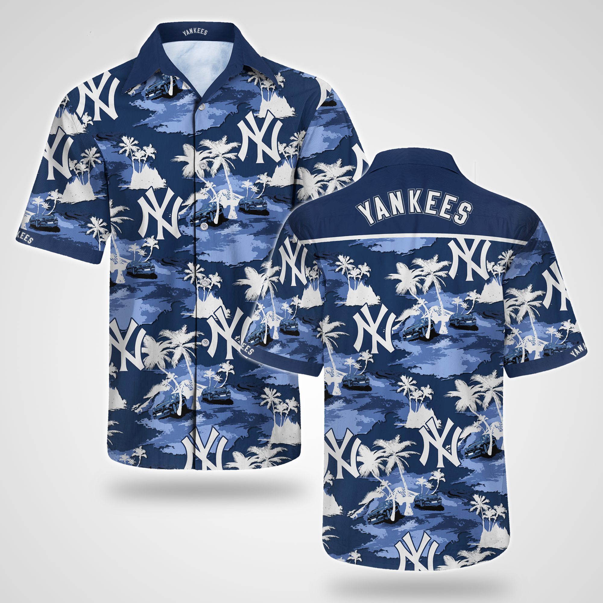 New York Yankees Hawaiian Shirt Summer Button Up New York Yankees Hawaiian Shirt Summer Button Up
