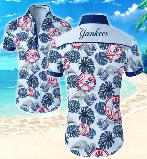 New York Yankees Hawaiian Shirt Summer Button Up New York Yankees Hawaiian Shirt Summer Button Up