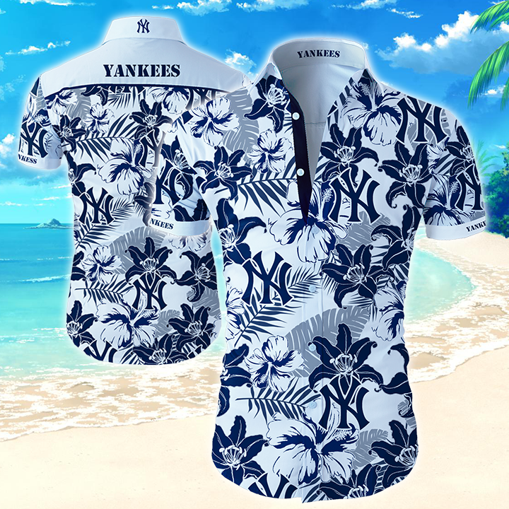 New York Yankees Hawaiian Shirt Summer Button Up New York Yankees Hawaiian Shirt Summer Button Up