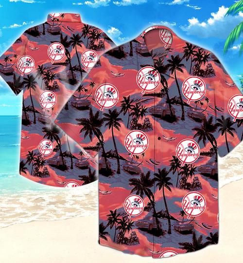 New York Yankees Hawaiian Shirt Summer Button Up New York Yankees Hawaiian Shirt Summer Button Up