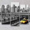 New York Yellow Taxi Cab - Automative 5 Panel Canvas Art Wall Decor