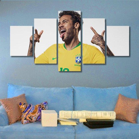 Neymar - Famous Person 5 Panel Canvas Art Wall Decor Neymar - Famous Person 5 Panel Canvas Art Wall Decor