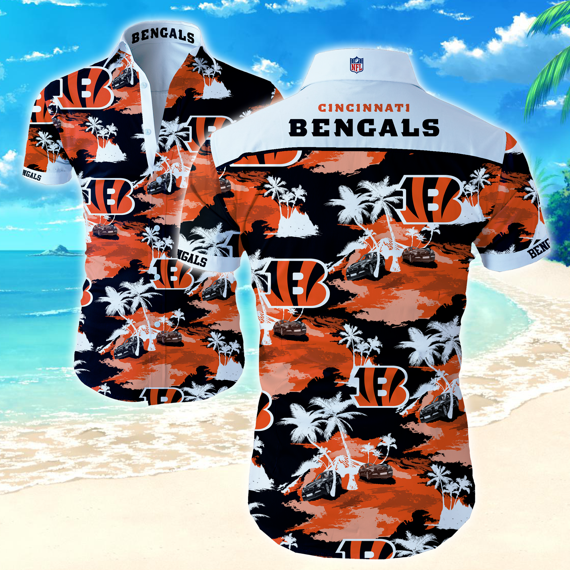 Nfl Cincinnati Bengals Hawaiian Shirt Summer Button Up Nfl Cincinnati Bengals Hawaiian Shirt Summer Button Up