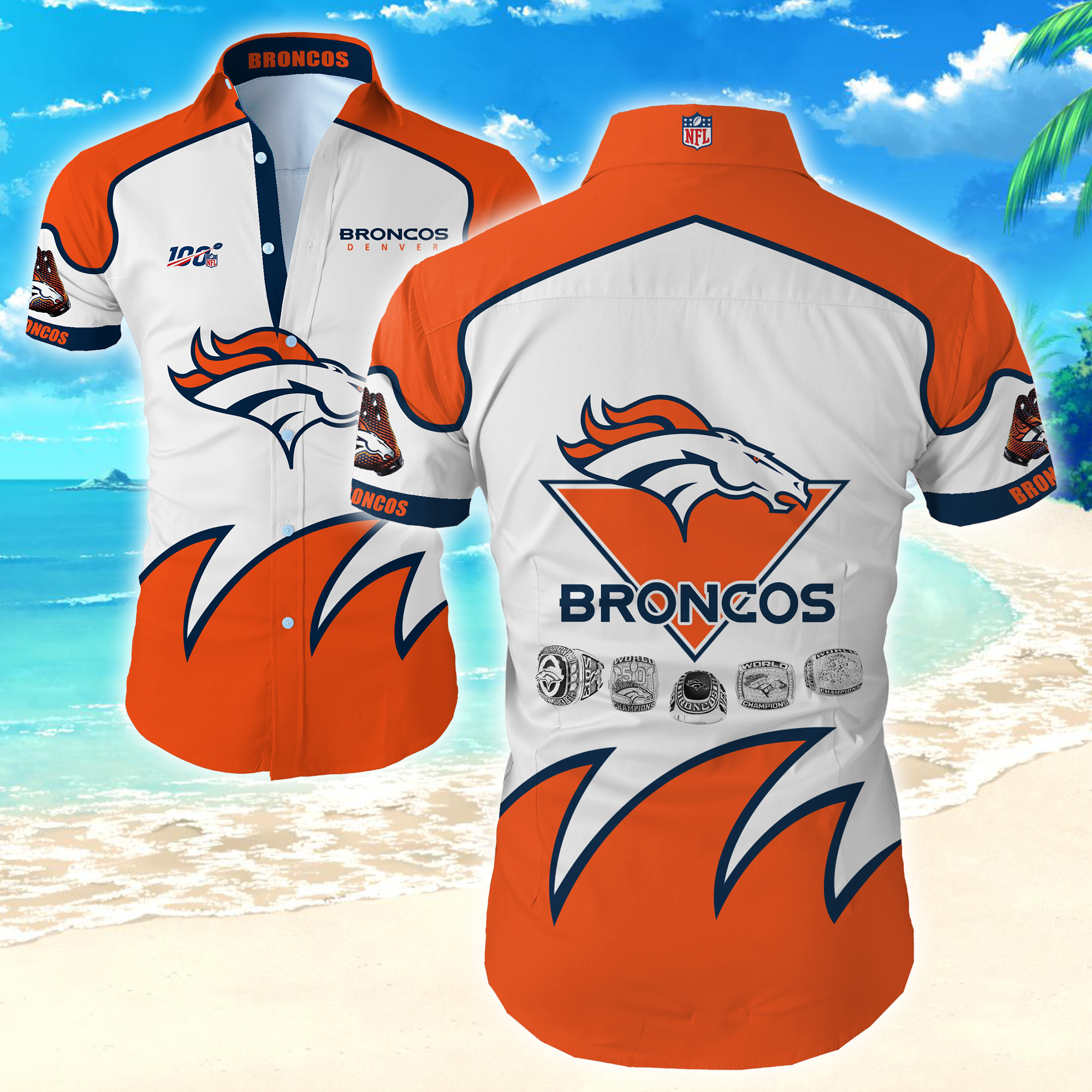 Nfl Denver Broncos Hawaiian Shirt Summer Button Up Nfl Denver Broncos Hawaiian Shirt Summer Button Up