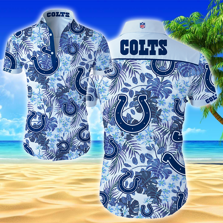 Nfl Indianapolis Colts Hawaiian Shirt Summer Button Up Nfl Indianapolis Colts Hawaiian Shirt Summer Button Up
