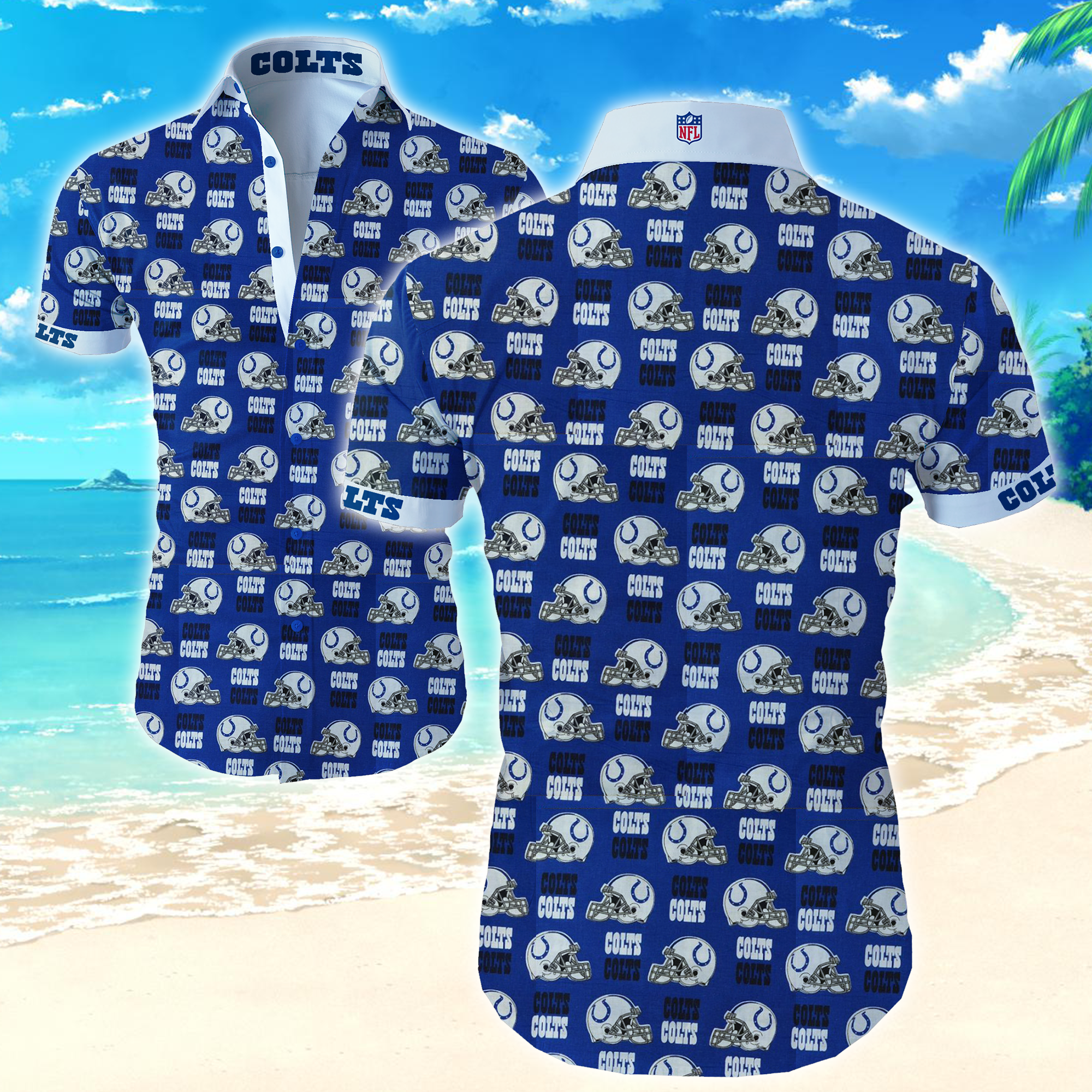 Nfl Indianapolis Colts Hawaiian Shirt Summer Button Up Nfl Indianapolis Colts Hawaiian Shirt Summer Button Up