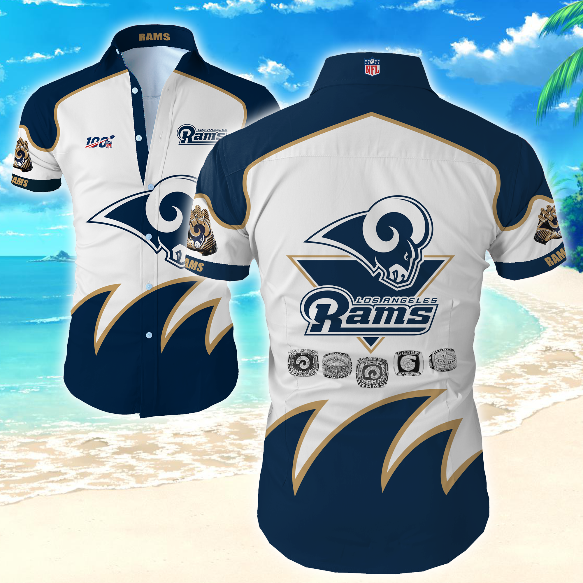Nfl Los Angeles Rams Hawaiian Shirt Summer Button Up Nfl Los Angeles Rams Hawaiian Shirt Summer Button Up