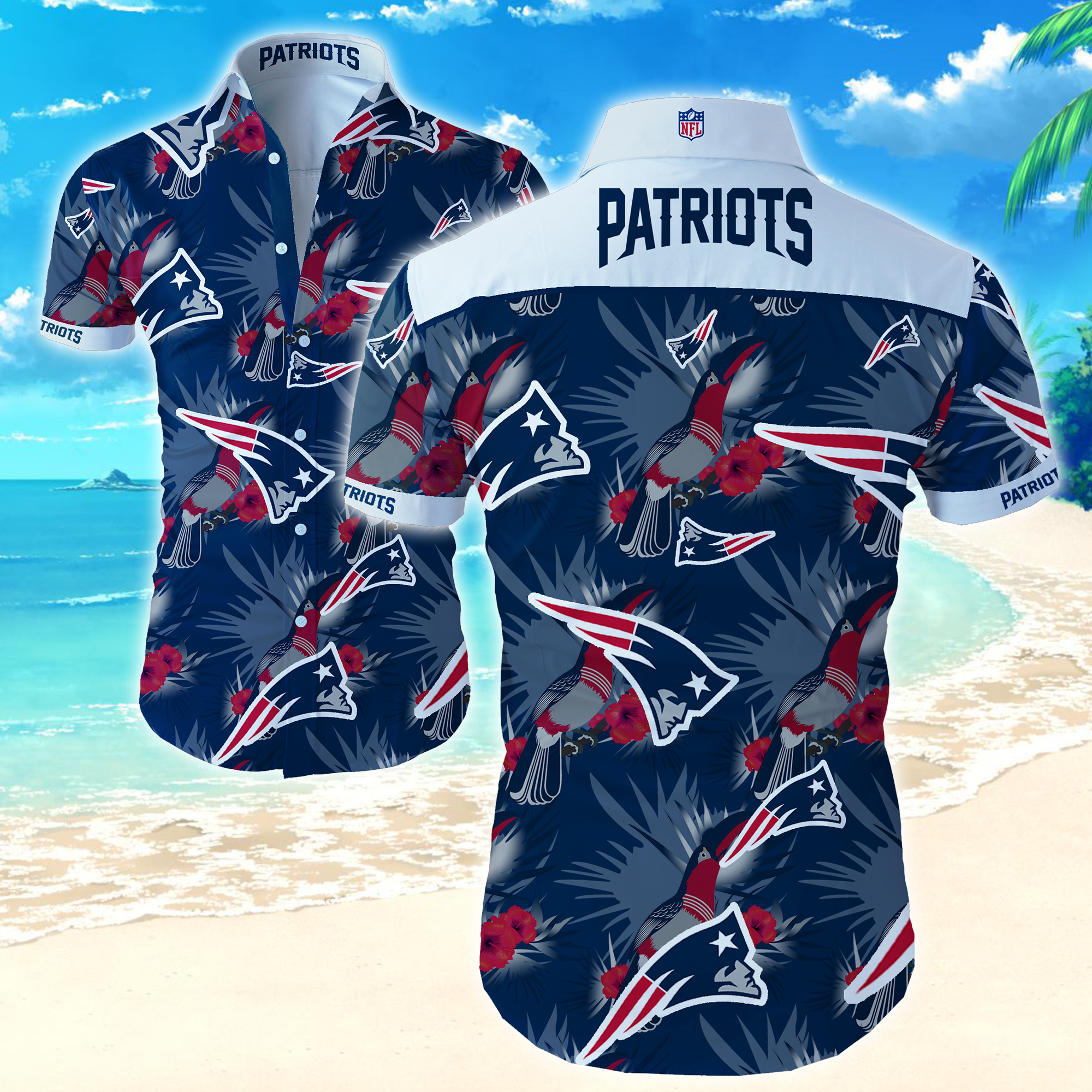 Nfl New England Patriots Hawaiian Shirt Summer Button Up Nfl New England Patriots Hawaiian Shirt Summer Button Up