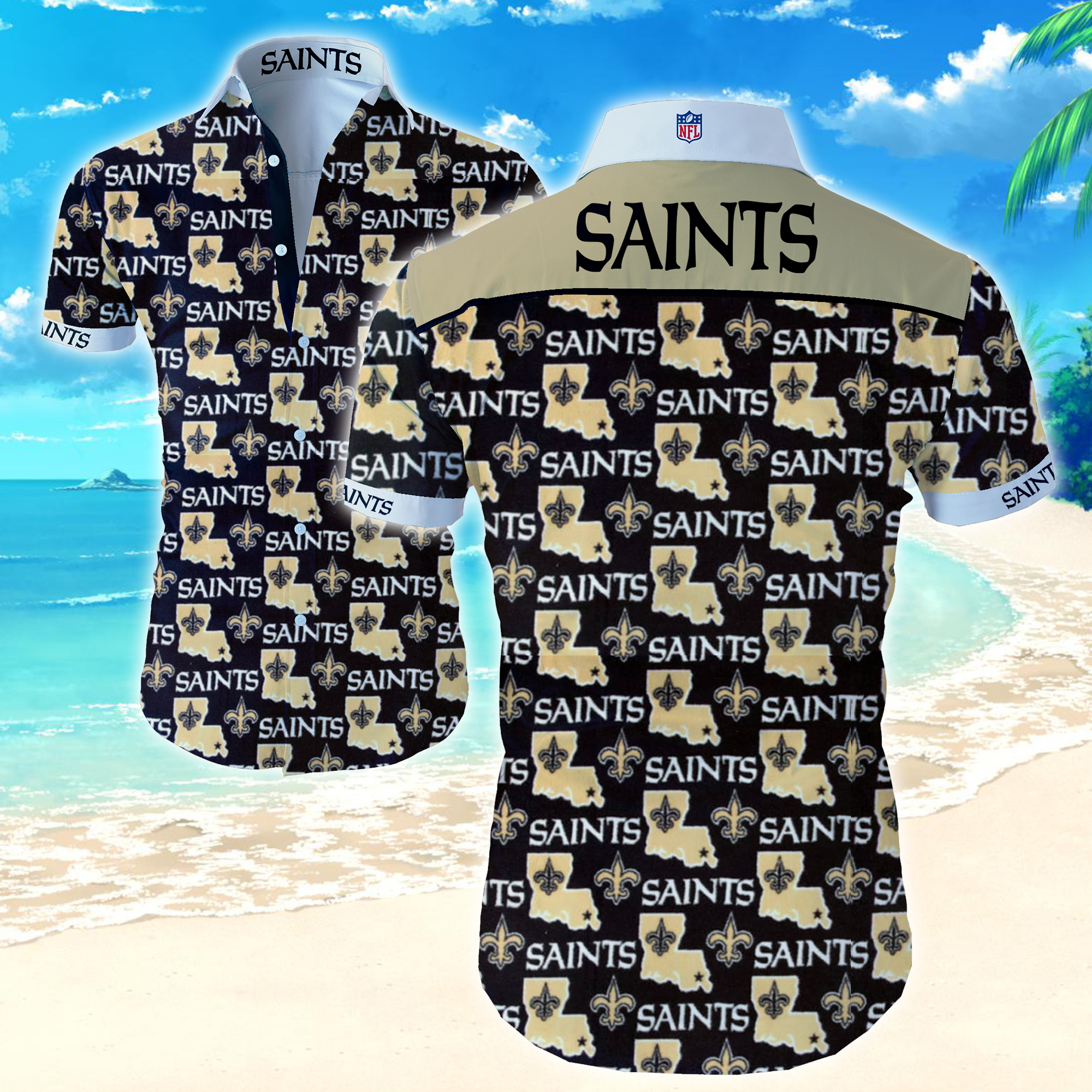 Nfl New Orleans Saints Hawaiian Shirt Summer Button Up Nfl New Orleans Saints Hawaiian Shirt Summer Button Up