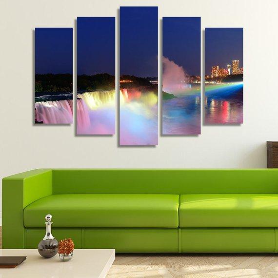 Niagara Falls - Nature 5 Panel Canvas Art Wall Decor Niagara Falls - Nature 5 Panel Canvas Art Wall Decor