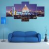 Nice View Of Florence During Evening Hours - Nature 5 Panel Canvas Art Wall Decor
