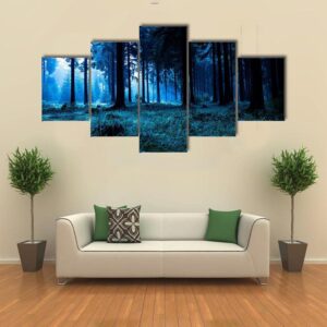 Night Scene Of Autumn Forest In Thuringia