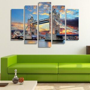 Night Sky - Nature 5 Panel Canvas Art Wall Decor