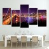 Night market scene lighting - Nature 5 Panel Canvas Art Wall Decor