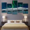 Night scene mountain - Nature 5 Panel Canvas Art Wall Decor