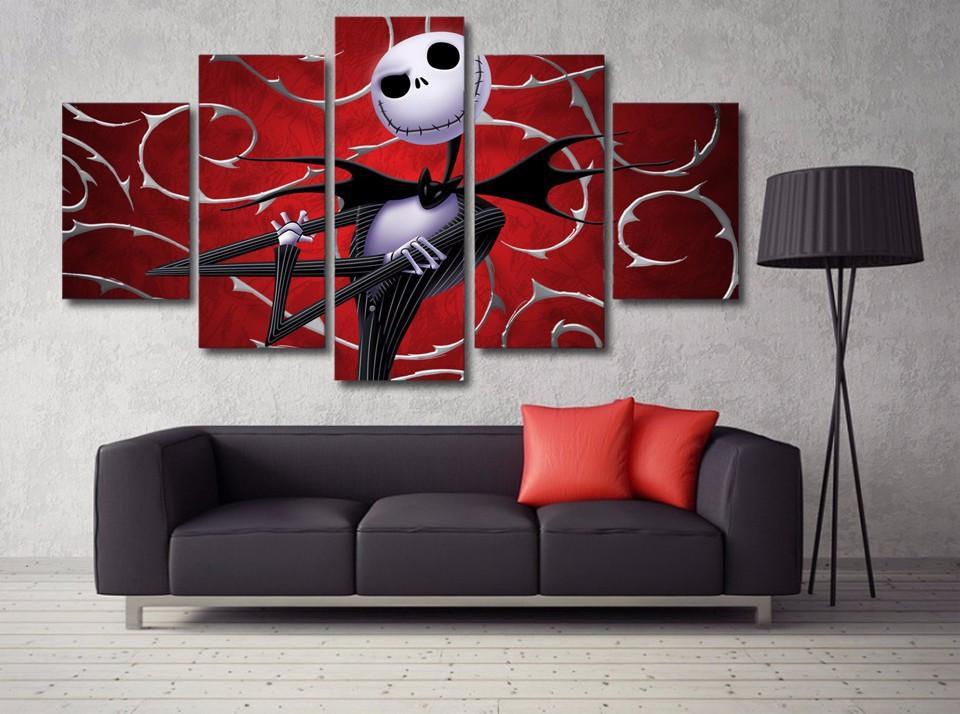 Nightmare Before Christmas 5 - Abstract 5 Panel Canvas Art Wall Decor Nightmare Before Christmas 5 - Abstract 5 Panel Canvas Art Wall Decor