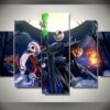 Nightmare Before Christmas Jack Skellington 3 - Cartoon 5 Panel Canvas Art Wall Decor