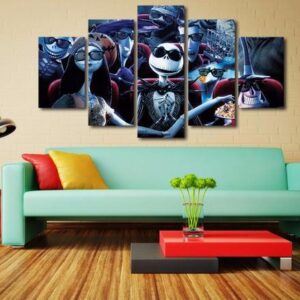 Nightmare Before Christmas - Cartoon 5 Panel Canvas Art Wall Decor