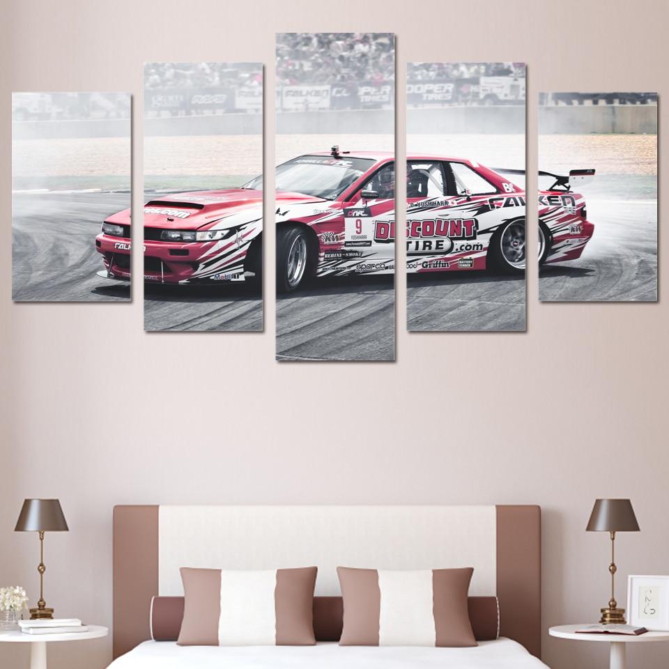 Nissan 240Sx - Automative 5 Panel Canvas Art Wall Decor Nissan 240Sx - Automative 5 Panel Canvas Art Wall Decor
