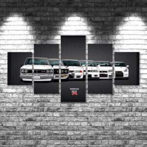Nissan Gtr 03 - Automative 5 Panel Canvas Art Wall Decor