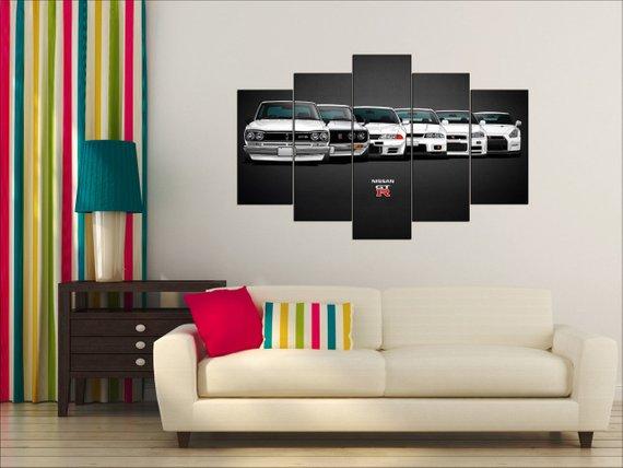 Nissan Gtr 1 - Automative 5 Panel Canvas Art Wall Decor Nissan Gtr 1 - Automative 5 Panel Canvas Art Wall Decor