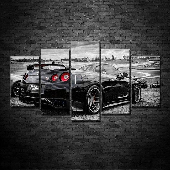 Nissan Gtr Car Race - Automative 5 Panel Canvas Art Wall Decor Nissan Gtr Car Race - Automative 5 Panel Canvas Art Wall Decor
