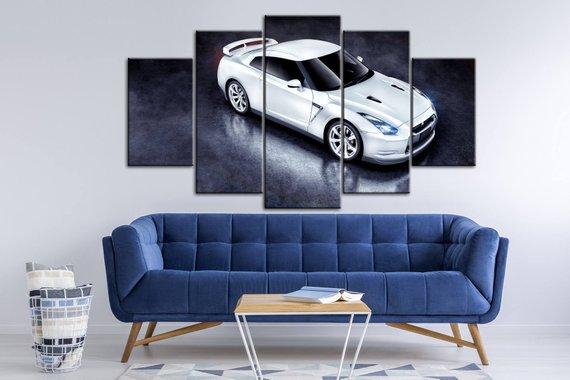 Nissan Gtr Sportcar - Automative 5 Panel Canvas Art Wall Decor Nissan Gtr Sportcar - Automative 5 Panel Canvas Art Wall Decor