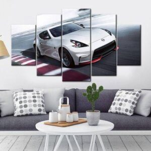 Nissan Gtr White - Automative 5 Panel Canvas Art Wall Decor