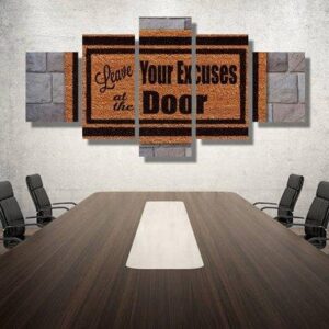 No Excuses - Abstract 5 Panel Canvas Art Wall Decor