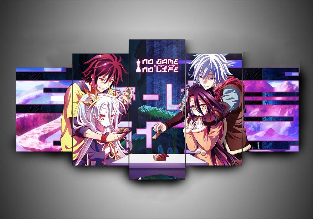 No Game No Life - Anime 5 Panel Canvas Art Wall Decor No Game No Life - Anime 5 Panel Canvas Art Wall Decor