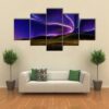 Northern Light On The Silent Field Before Sun Rise - Nature 5 Panel Canvas Art Wall Decor