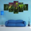 Northern Lights In Finish Lapland - Nature 5 Panel Canvas Art Wall Decor