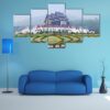 Northern Thai Style Building In Royal Flora Expo - Nature 5 Panel Canvas Art Wall Decor